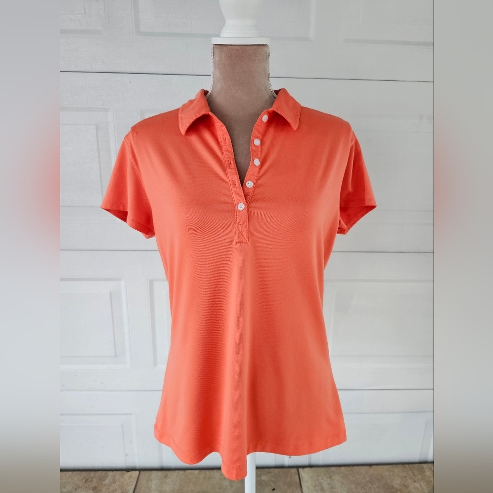 Ben Hogan Performance Coral Polo Shirt Women’s Large Golf Preppy Classic